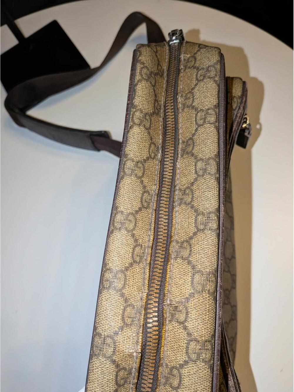 Usa Seller! Authentic! Gucci GG Supreme Canvas Shoulder Bag Brown Medium Women - Picture 5 of 9